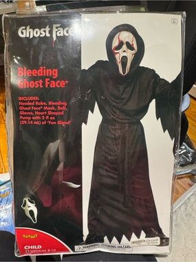 Spirit Bleeding Ghost Face Kids Costume - Black with Red Accents